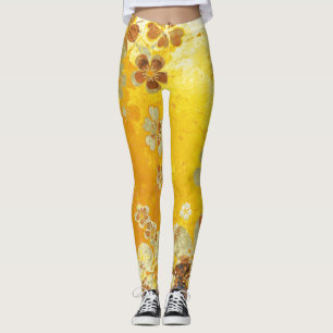 Yellow Floral Leggings