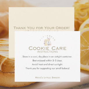 Yellow Floral Mixer Cookie Care Instructions Thank You Card