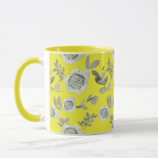 Yellow Floral Mug  (Left)