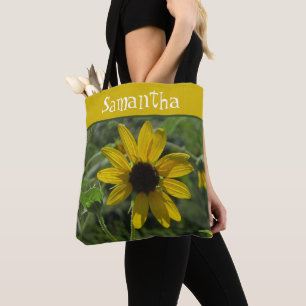 Yellow Floral Nature Photo Bright Wild Flower Tote Bag