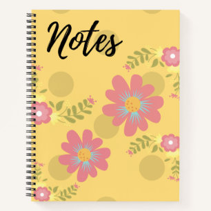 Yellow Floral Notes Notebook