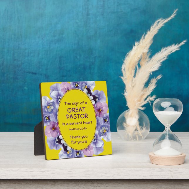 Yellow Floral Pastor Appreciation Plaque (Insitu)
