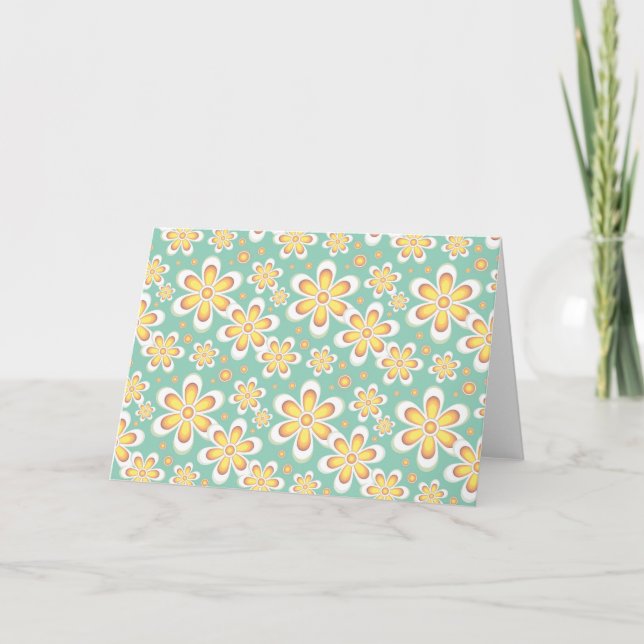 Yellow Floral Pattern Card (Front)