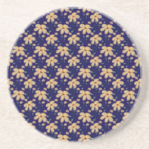Yellow floral pattern  coaster