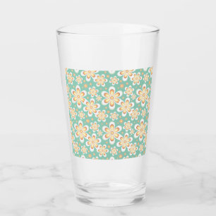 Yellow Floral Pattern Glass