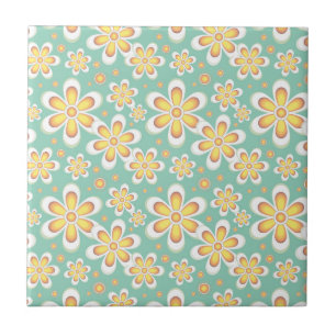 Yellow Floral Pattern Tile