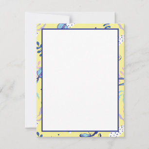 Yellow Floral Patterned Everyday Note Cards