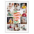 Yellow Floral Photo Collage Happy Birthday Mum