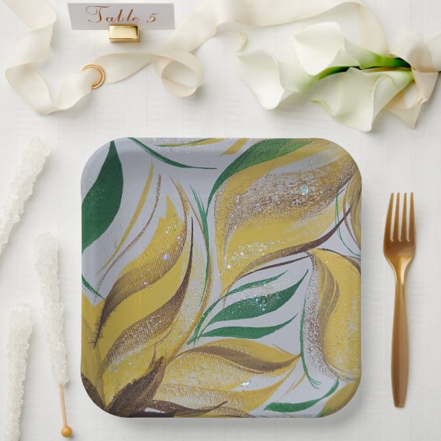 Yellow Floral Plate (Wedding)