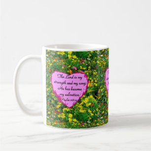 YELLOW FLORAL PSALM 118:14 PHOTO COFFEE MUG