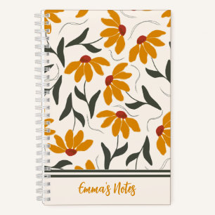 Yellow floral spiral notebook Journal