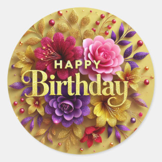 Yellow Floral Sticker