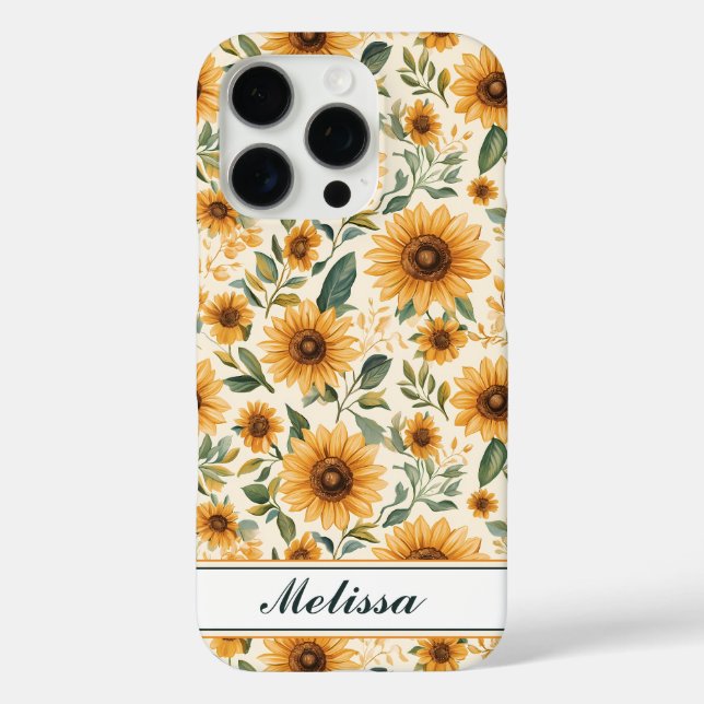 Yellow floral Sunflowers Case-Mate iPhone Case (Back)
