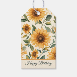 Yellow Floral Sunflowers  Gift Tags