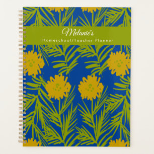 Yellow Floral Teacher School Homeschool  Planner