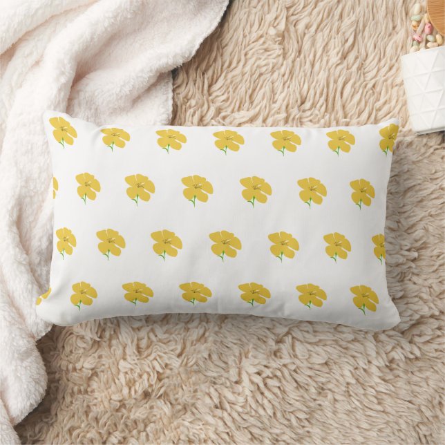 Yellow floral Throw Pillow (Blanket)