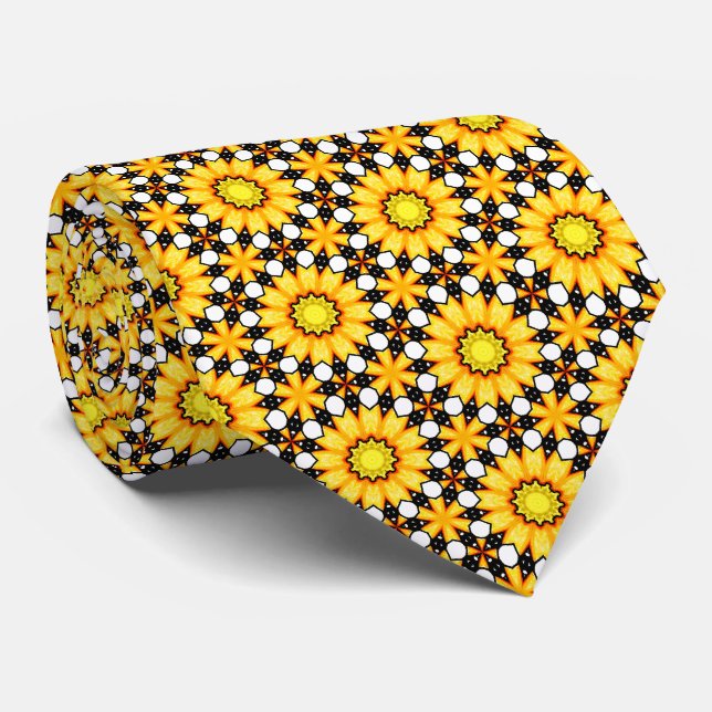 Yellow Floral Tie (Rolled)