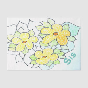 Yellow Floral Tissue Paper