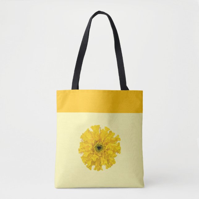 Yellow Floral Tote Bag (Front)