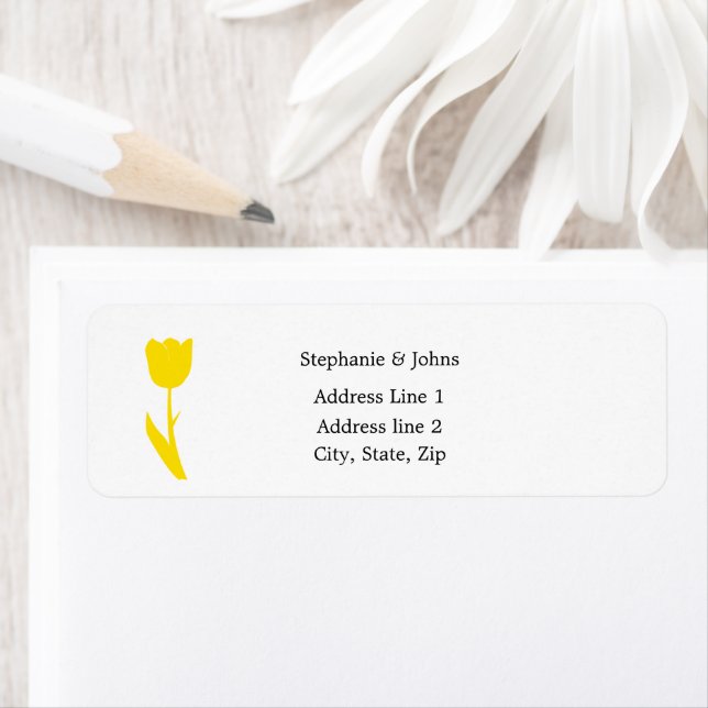 Yellow Floral Tulips White Simple Elegant Custom (Insitu)