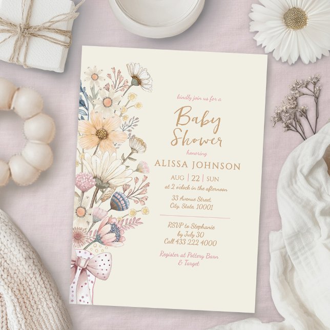 Yellow Floral Watercolor Baby Shower Invitation (Creator Uploaded)