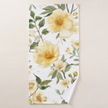 Yellow Floral Watercolor Botanical Garden