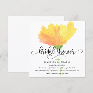 Yellow Floral Watercolor Bridal Shower Invite