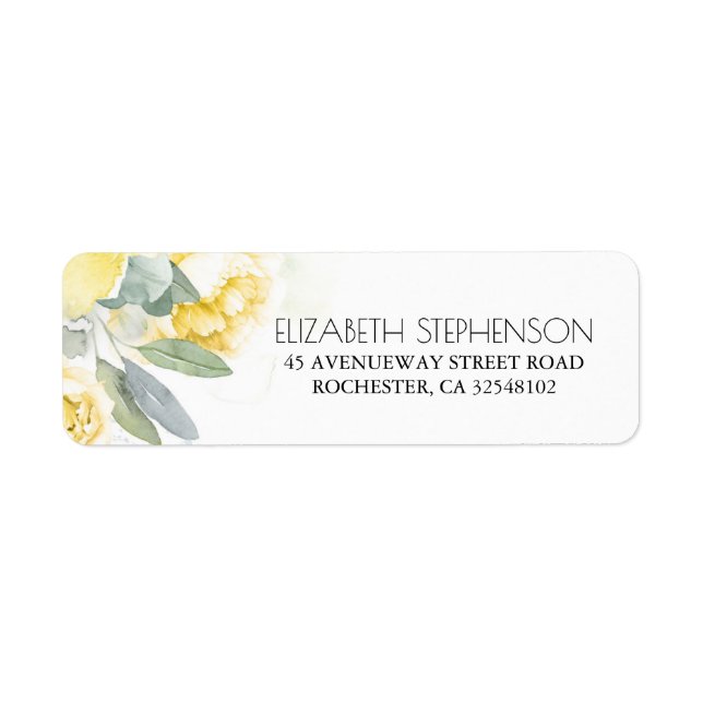 Yellow Floral Watercolor Label (Front)