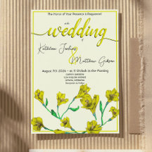 Yellow Floral Watercolor Wedding