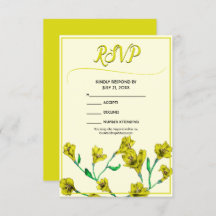 Yellow Floral Watercolor Wedding