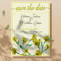 Yellow Floral Watercolor Wedding