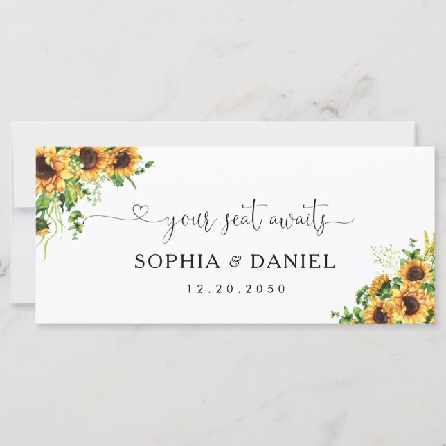 Yellow Floral Wedding Head Table Sign (Front)