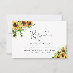 Yellow Floral Wedding Online RSVP Card