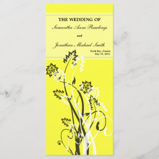 Yellow Floral Wedding Program Programme