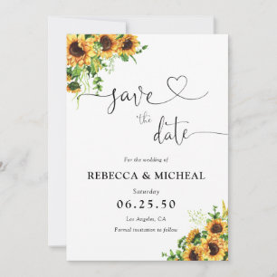 Yellow Floral Wedding Save The Date
