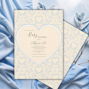 Yellow Floral Whimsical Heart Baby Shower Invitation