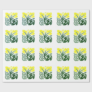 Yellow Floral Wrapping Paper