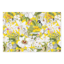 Yellow Floral Wrapping Paper, Amaryllis Print