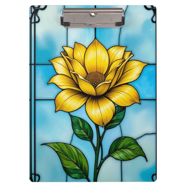 🌼 Yellow Floral Writing Board Office And Study Clipboard (Front)