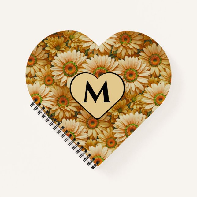 Yellow floral yellow sunflower yellow daisies  notebook (Front)