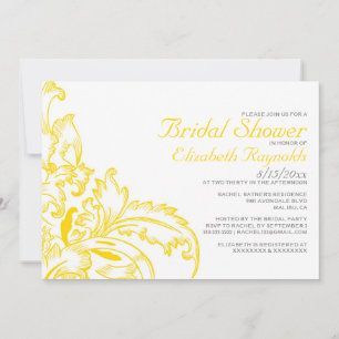 Yellow Flourish Bridal Shower Invitations