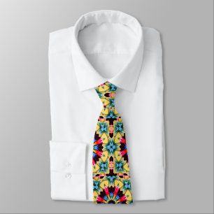 Yellow Flower Abstract Neck Tie