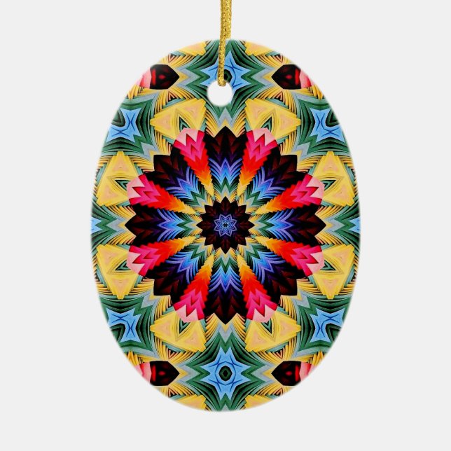 Yellow Flower Abstract Ornament (Front)
