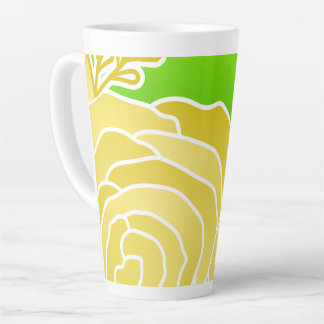 Yellow Flower Abstract Style Latte Mug