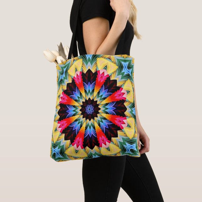 Yellow Flower Abstract Tote Bag (Close Up)