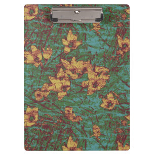 Yellow flower against leaf camouflage pattern 2 clipboard
