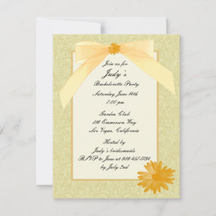 Yellow Flower Bachelorette Party Invitation