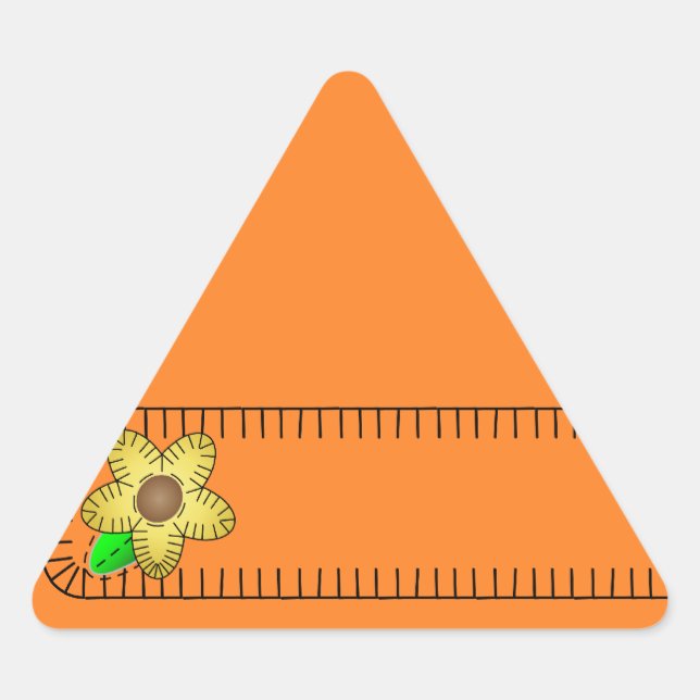 Yellow Flower  BackgroundTriangle Sticker (Front)