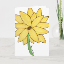 Yellow Flower- Blank Folded Greeting Card