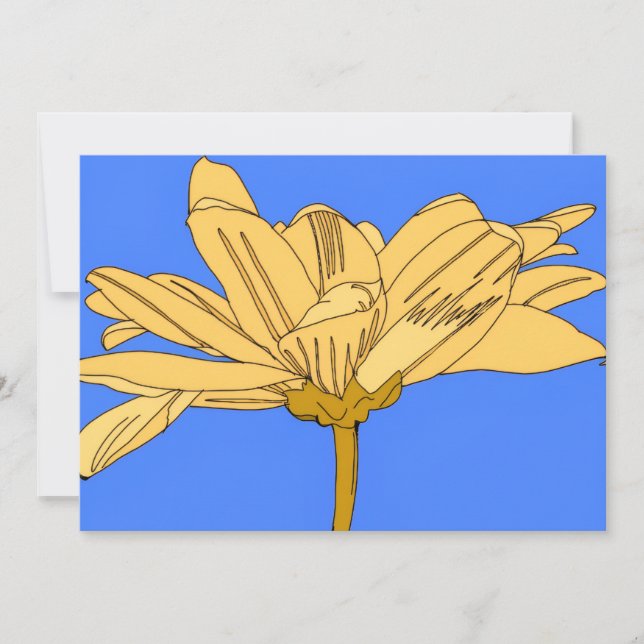 Yellow flower, blue and yellow invitation (Front)